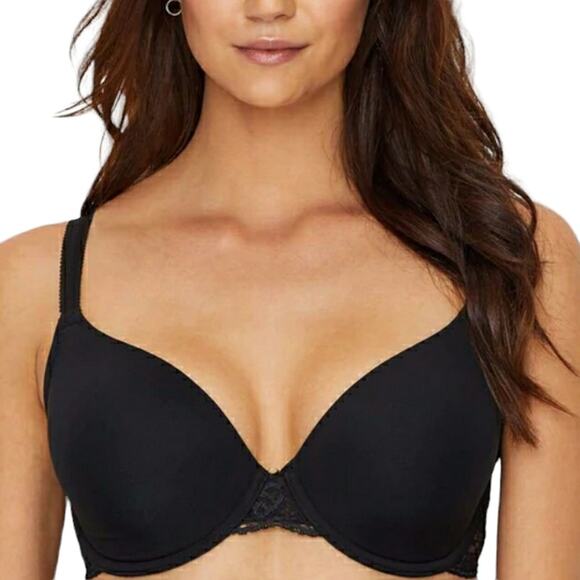 Wacoal black floral lace French Garden seamless underwire t-shirt bra Size 34DDD - Picture 9 of 9